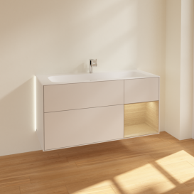 Тумба под раковину Villeroy & Boch Finion 119,6х49,8 см с подсветкой МДФ светло-серый матовый лак/шпон дуба G070PCGJ