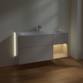 Тумба под раковину Villeroy & Boch Finion 119,6х49,8 см с подсветкой МДФ светло-серый матовый лак/шпон дуба G070PCGJ