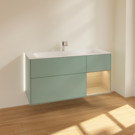Тумба под раковину Villeroy & Boch Finion 119,6х49,8 см с подсветкой МДФ оливковый матовый лак/шпон дуба G070PCGM