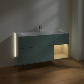 Тумба под раковину Villeroy & Boch Finion 119,6х49,8 см с подсветкой МДФ оливковый матовый лак/шпон дуба G070PCGM