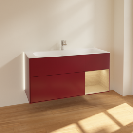 Тумба під раковину Villeroy & Boch Finion 119,6х49,8 см з підсвічуванням МДФ півонія матовий лак/шпон дуба G070PCHB