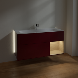 Тумба під раковину Villeroy & Boch Finion 119,6х49,8 см з підсвічуванням МДФ півонія матовий лак/шпон дуба G070PCHB