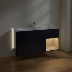Тумба под раковину Villeroy & Boch Finion 119,6х49,8 см с подсветкой МДФ антрацит матовый лак/шпон дуба G070PCHG