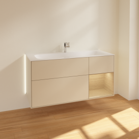 Тумба під раковину Villeroy & Boch Finion 119,6х49,8 см з підсвічуванням МДФ пісок матовий лак/шпон дуба G070PCHH