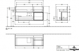 Тумба під раковину Villeroy & Boch Finion 119,6х49,8 см з підсвічуванням МДФ білий матовий лак/шпон дуба G070PCMT