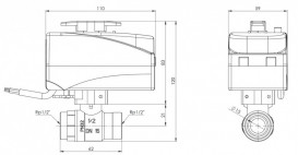 2-ходовий кульовий клапан Afriso з приводом BEV DN15 Rp ½'' kvs 20 230 В н/з 9021100
