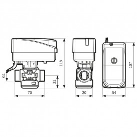 3-ходовой зонный клапан Afriso AZV643 DN20 G1'' kvs 8 230В АС 2 точки c кабелем 1664300