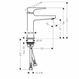 Смеситель для раковины однорычажный Hansgrohe коллекция Metropol хром 32508000