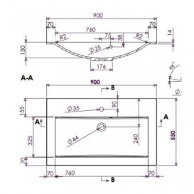 Раковина для ванної вбудована Буль-Буль колекція Mikaela біла 3709101