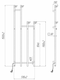Електричний полотенцесушитель Mario Ray Cubo Family-I 1500x510 4820111354542
