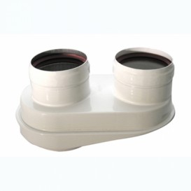 Адаптер для подключения раздельных дымоходов Ø80/80 к котлам с выходом Ø80/125 Bosch AZB 922 пластик 7719002852