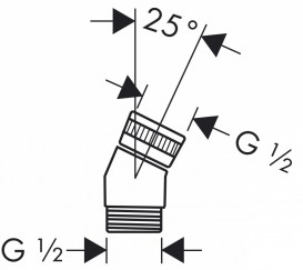 Адаптер для ручного душа Hansgrohe коллекция Selecta хром 28071000