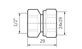Адаптер на сталь Теrma CYLINDER 24X19 хром TGACR007