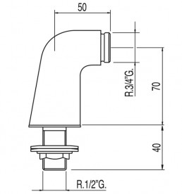 Адаптер Tres для вертикального кріплення змішувачів на борт ванни хром 134870