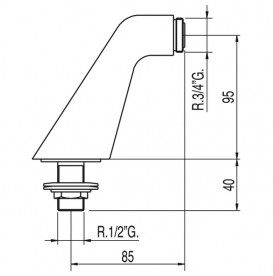 Адаптер Tres для вертикального кріплення змішувачів на борт ванни хром 134871