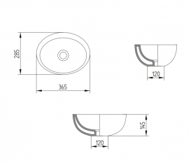 Раковина для ванной накладная AeT коллекция Motivi Spot Raft One белая L232
