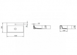 Раковина для ванної накладна AeT колекція Orizzonti Thin Rettangolare біла L240T0R1V1