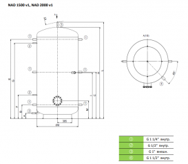 Аккумулирующий бак без внутреннего резервуара Drazice NAD 2000 v1 вертикальный 2000 л 122280394