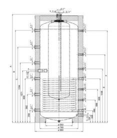 Аккумулирующий бак с внутренним резервуаром Drazice NADO 1000 v7 - 200 вертикальный 1000 л 121780354
