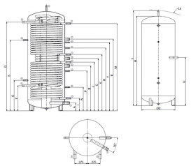 Аккумулирующий бак с внутренним резервуаром и теплообменниками Drazice NADO 800 v9 - 35 вертикальный 800 л 121880333
