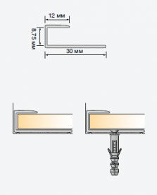 Алюминиевый порог Salag Stratus S13 1.82 м грецкий орех S13318