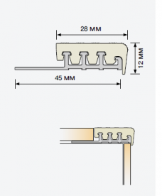 Антискользящий профиль для лестниц Salag Cirrus ПВХ 2.7 м коричневый 130202