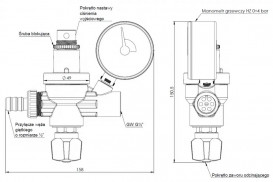 Арматура для наповнення системи опалення Afriso FAM з манометром ½'' з манометром латунь 42406