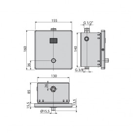Автоматична система змиву для пісуара AlcaРlast з можливістю ручного змиву ASP4-KT