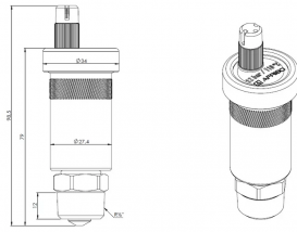 Автоматический воздухоотводчик Afriso PrimoVent ⅜'' с Aquastop и отсечным клапаном ½'' латунь 7773510