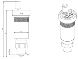 Автоматический воздухоотводчик Afriso PrimoVent ⅜'' с Aquastop и отсечным клапаном ½'' никелированный 7773561