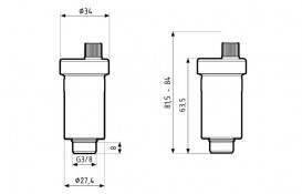 Автоматический воздухоотводчик Afriso ⅜'' для солнечных систем латунь 77900