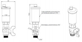 Автоматичний розповітрювач Afriso ⅜'' для сонячних систем з кульовим краном ⅜'' латунь 77996