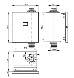 Автоматичний пристрій змиву для унітазу AlcaPlast 6V метал (підключення до акумулятора) ASP3-KB