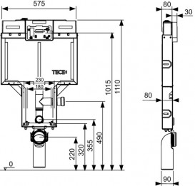 Бачок скрытого монтажа TECE TECEbox Octa для подвесного унитаза пластик 9370041