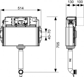 Бачок скрытого монтажа Tece TECEbox Uni с монтажными кронштейнами 9041012