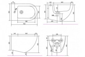 Биде Galassia Dream подвесное с отверстием под смеситель с переливом белый 7313
