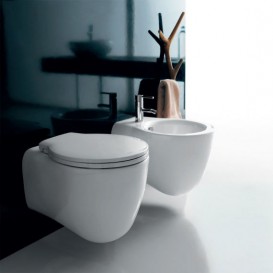 Біде Galassia Ergo підвісне з отвором під змішувач з переливом білий 7110