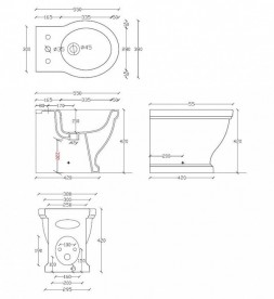 Биде Galassia Ethos напольное с отверстием под смеситель с переливом белый 8438M