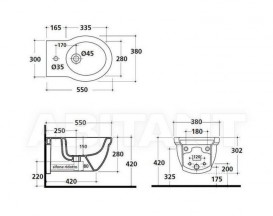 Биде Galassia Ethos подвесное с отверстием под смеситель с переливом белый 8440M