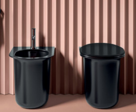 Біде для підлоги ArtCeram Chic 38х53 см кераміка чорний матовий CHB002 17;00