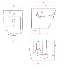 Біде підлогове ArtCeram Faster 37х53 см білий матовий FSB002 05; 00