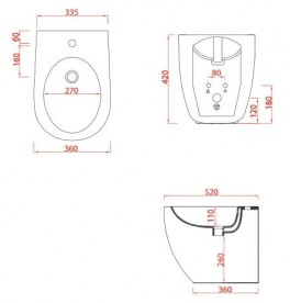 Біде підлогове ArtCeram File 2.0 36х52 см санфарфор білий матовий FLB002 05; 00