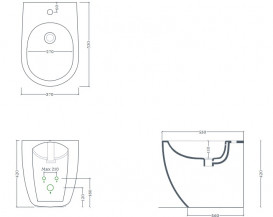 Биде напольное ArtCeram File 2.0 37х53 см керамика зеленый FLB002 43;00