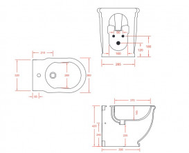 Біде для підлоги ArtCeram Hermitage 36х55 см кераміка білий HEB001 01;00
