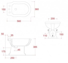 Биде напольное Artceram Hermitage 36х56 см чёрный глянцевый HEB002 03;00