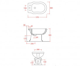 Біде для підлоги ArtCeram Hermitage 36х57 см кераміка білий HEB002 01;00