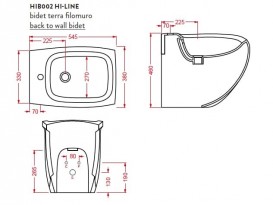 Биде напольное Artceram Hi-Line 38х54,5 см чёрный глянцевый HIB002 03;00