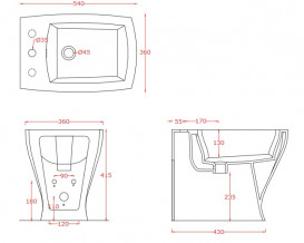 Біде для підлоги ArtCeram Jazz 36х54 см кераміка чорний матовий JZB002 17;00