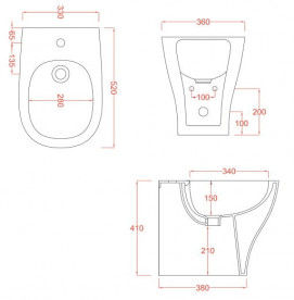 Биде напольное ArtCeram Ten 36х52 см керамика темно-синий TEB001 36;00