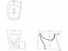 Биде напольное ArtCeram Ten 36х52 см керамика белый TEB003 01;00